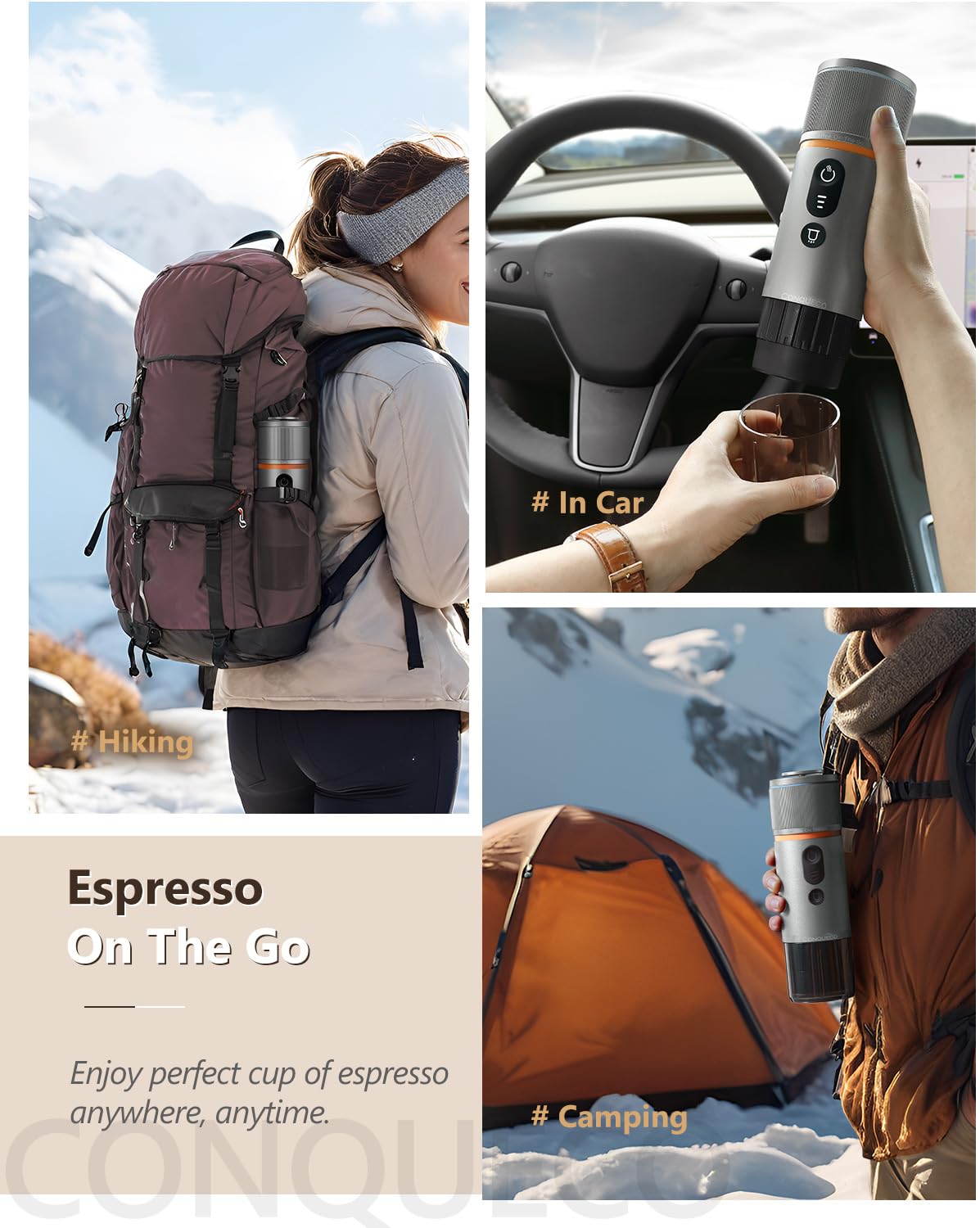 【新品未使用】 CONQUECO ポータブルエスプレッソマシーン Amazon.com: CONQUECO Portable Espresso Machine Travel: 12v Car